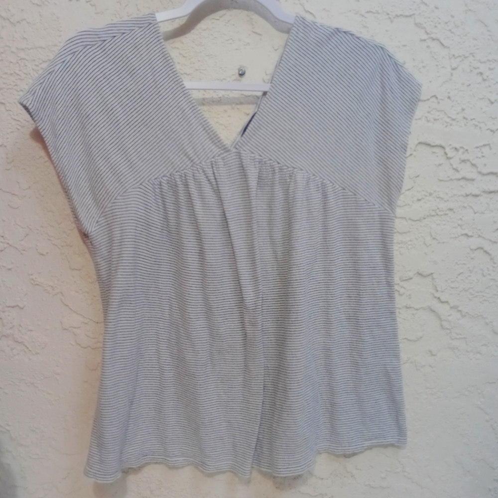 Lucky Brand | Small Striped Vneck Blouse